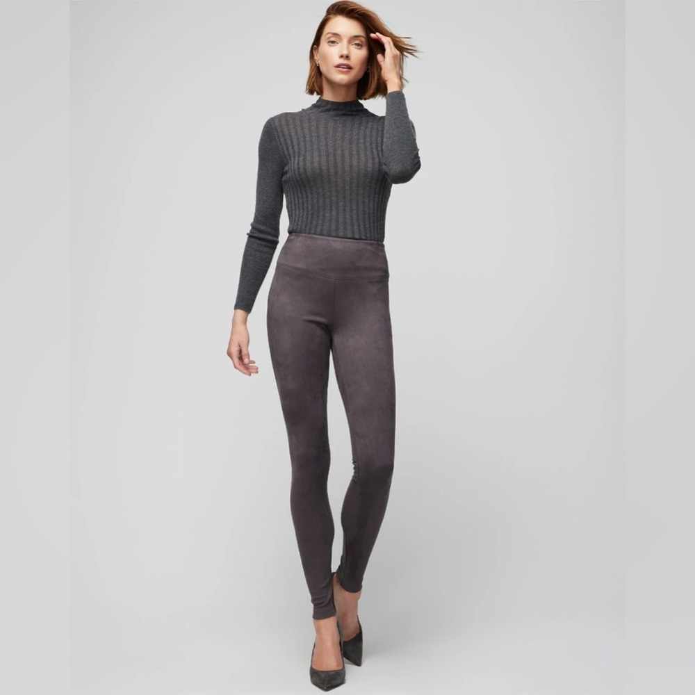 WHBM RUNWAY LEGGING GREY SUEDE WOMEN’S SKINNY PANT SIZE-4L